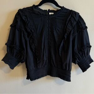 Sunday Best Aritzia Brier Victorian Inspired Blouse Black Large